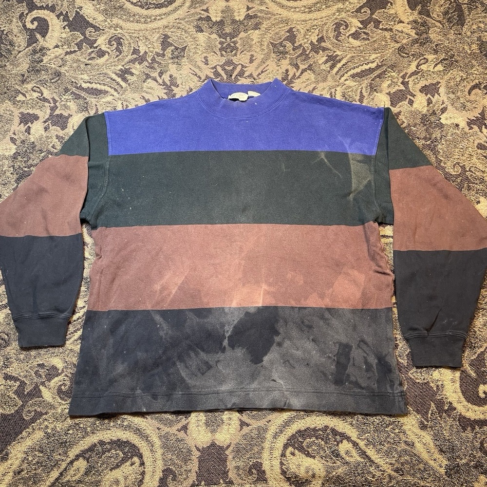 Vtg Wilke Rodriguez Striped Long Sleeve Shirt Mens Size Medium Sun Bleached